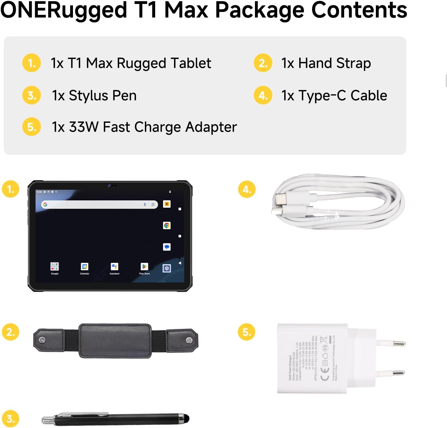 TABLET RESISTENTE T1 MAX | ANDROID 14 | 10.95" FHD | 10000mAh | 8GB+128GB