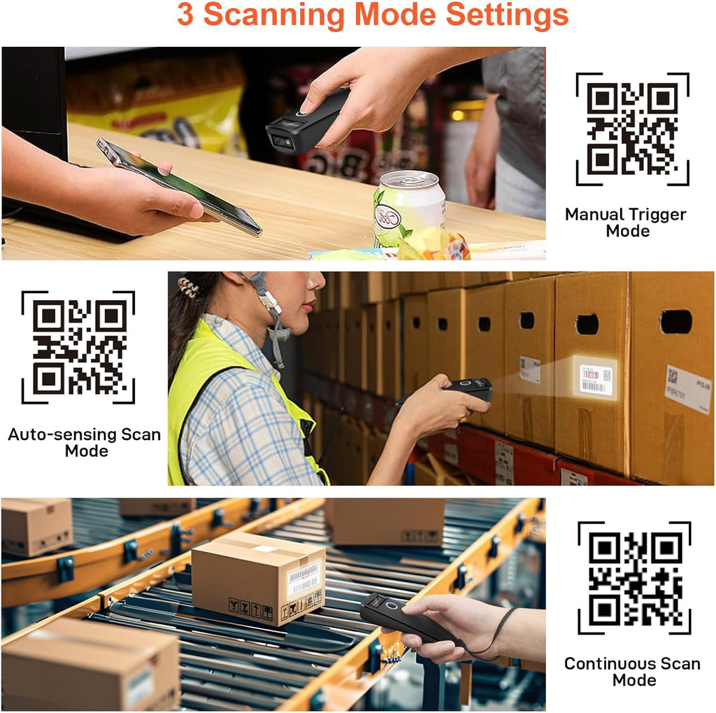 MINI ESCÁNER BLUETOOTH 1D/2D KUIIYER | Lector QR de Bolsillo | Móvil, Tablet, Inventario Rápido