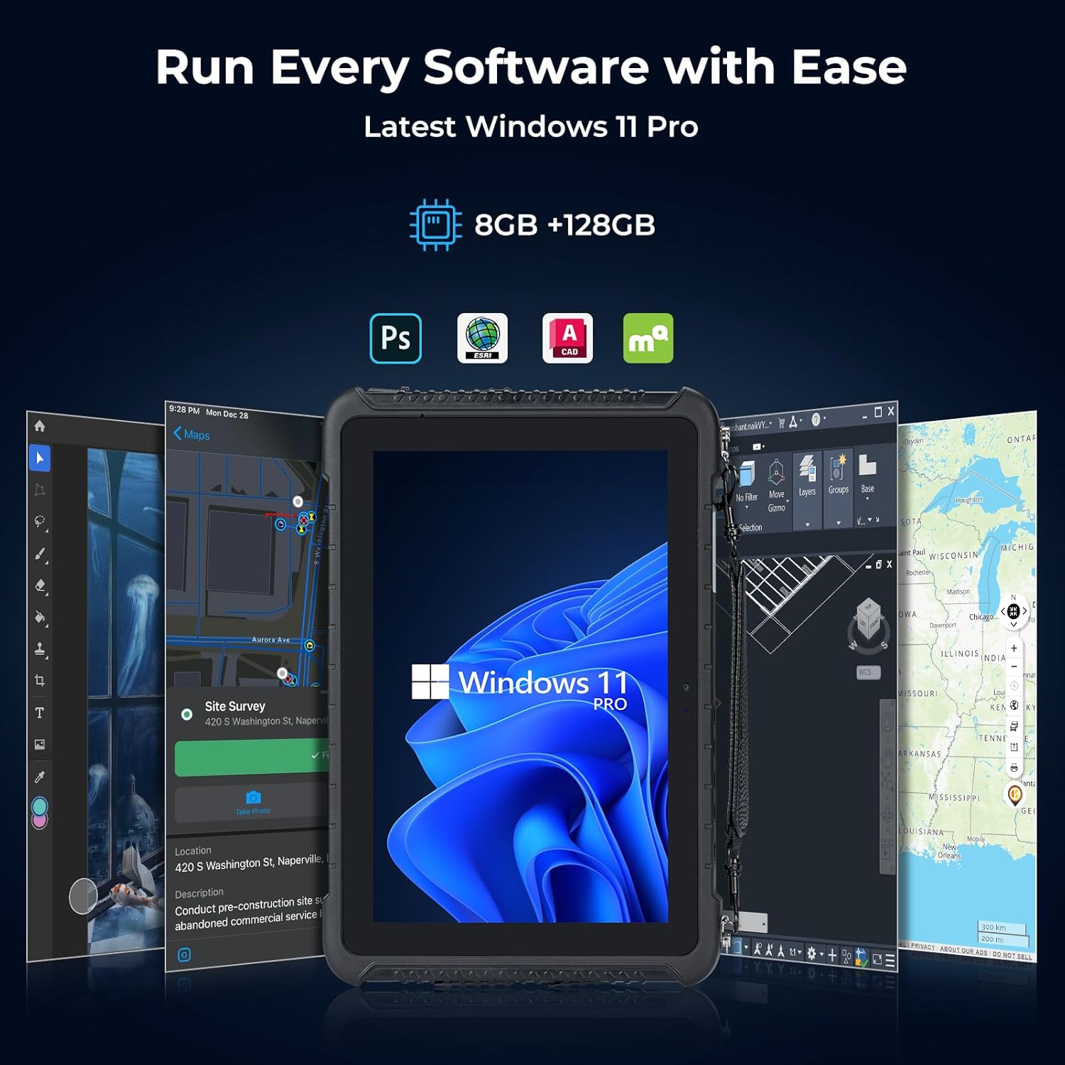 TABLET INDUSTRIAL MUNBYN IRT08 | 8" Pulgadas, Reforzada y Resistente IP67 | LOGÍSTICA y CAMPO