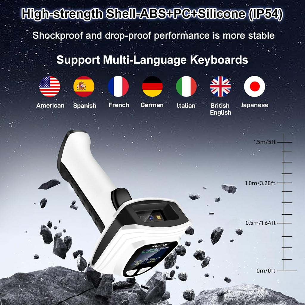 ESCANER KUIIYER 1D/QR/2D | Lector de Códigos de Barras Inalámbrico | POS - Inventario - Tienda